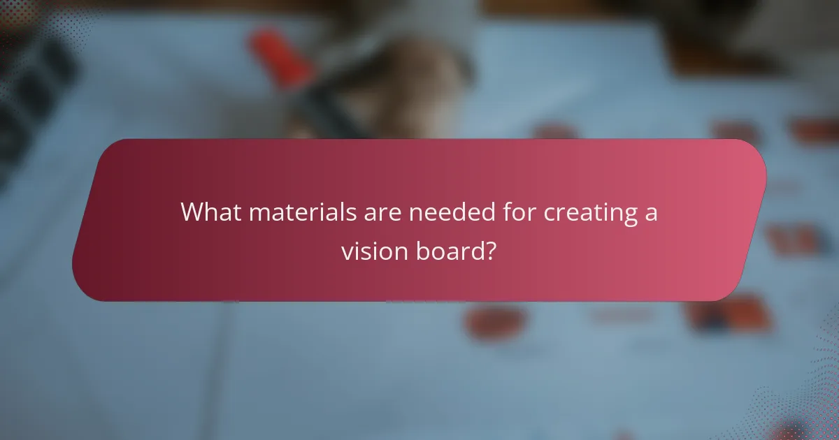 What materials are needed for creating a vision board?